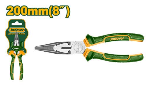 PINZA PUNTA LARGA 200MM(8'') MANGO B60MM6'')BICOLOR ERGONOMICO